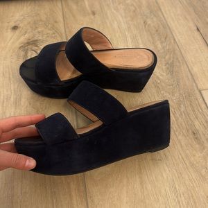 Robert Clergerie Navy Suede Platforms